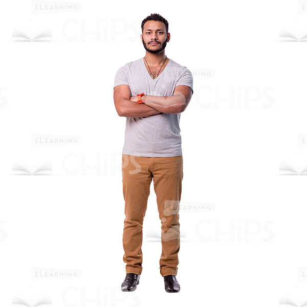 Latin Young Man Crossed His Arms Cutout Photo-0