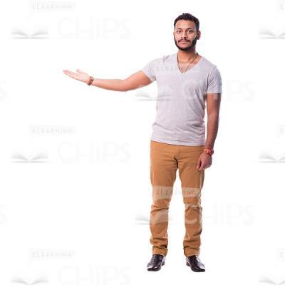 Presentable Man Character Pointing Cutout Image-0