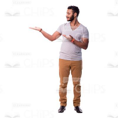 Bearded Man In Presenting Pose Cutout Photo-0