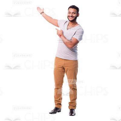 Smiling Latino Man Pointing Cutout Photo-0