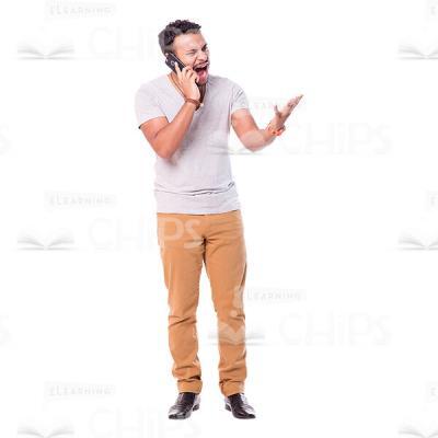 Angry Cutout Man Talks The Phone-0