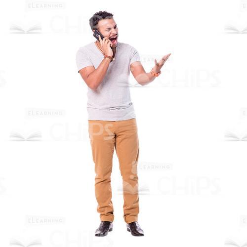 Angry Cutout Man Talks The Phone-0