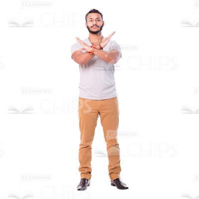 Serious Latino Man Gesturing Cutout Photo-0