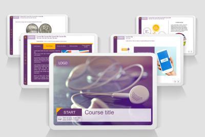 Purple Coloured Lectora Template Package-0