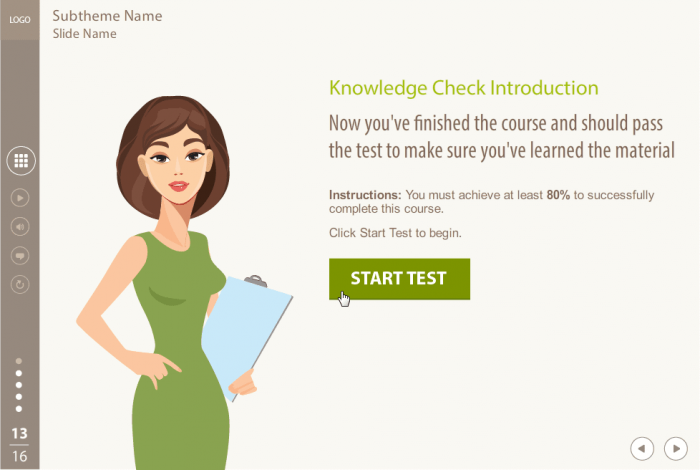 Vector Business Woman Pre-Test Slide — Download Storyline Template Package