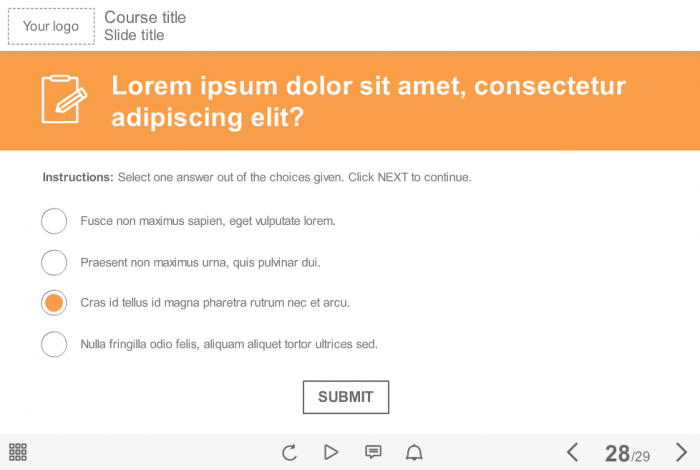 Test Slide With Single Choice — eLearning Template
