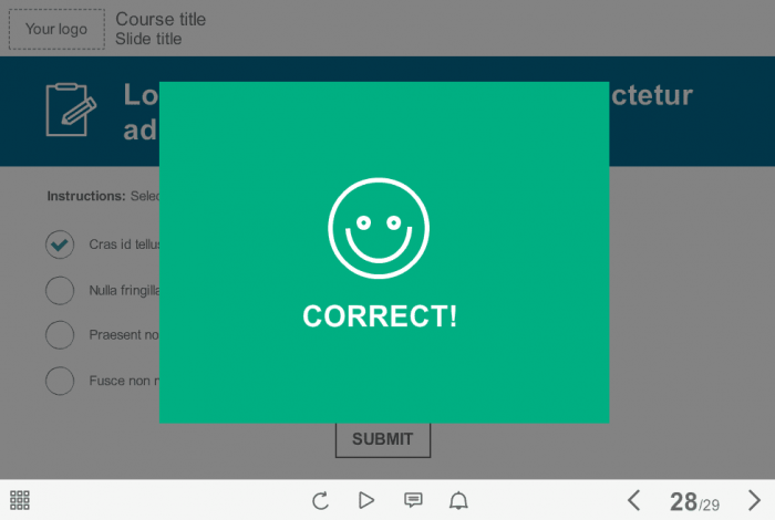 Correct Answer On Test Slide — eLearning Template