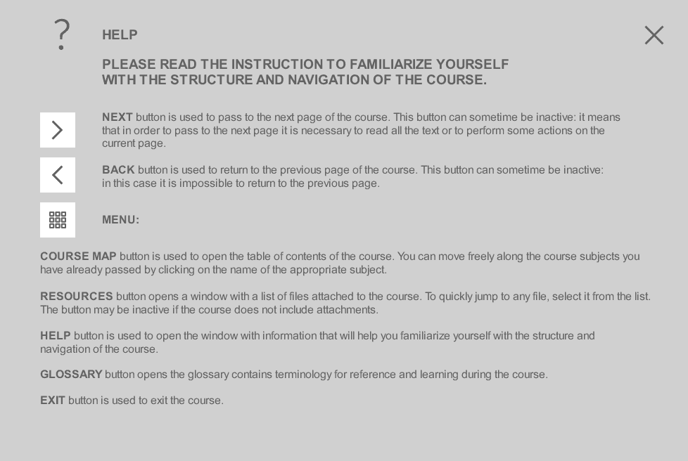 Help Menu — Storyline Course Player Help Menu — Storyline Course Player