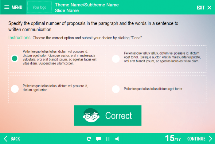 Single Choice Question — eLearning Templates for Lectora Publisher