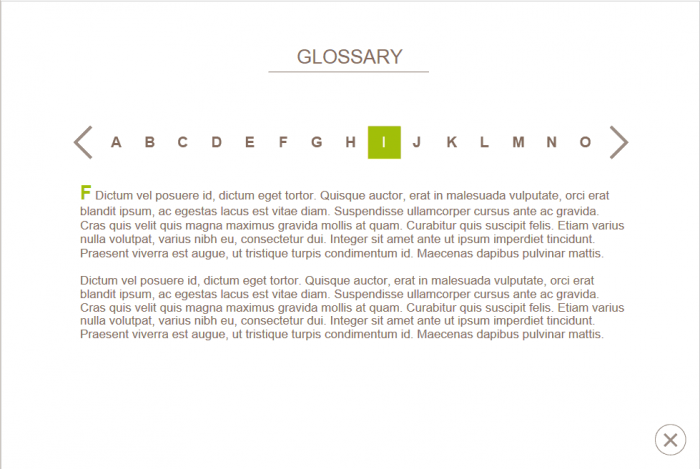 Glossary Page — Lectora Publisher Template Set