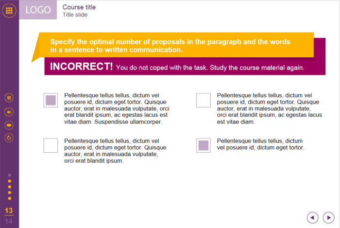 Multiple Choice Test — Download Lectora Course Player