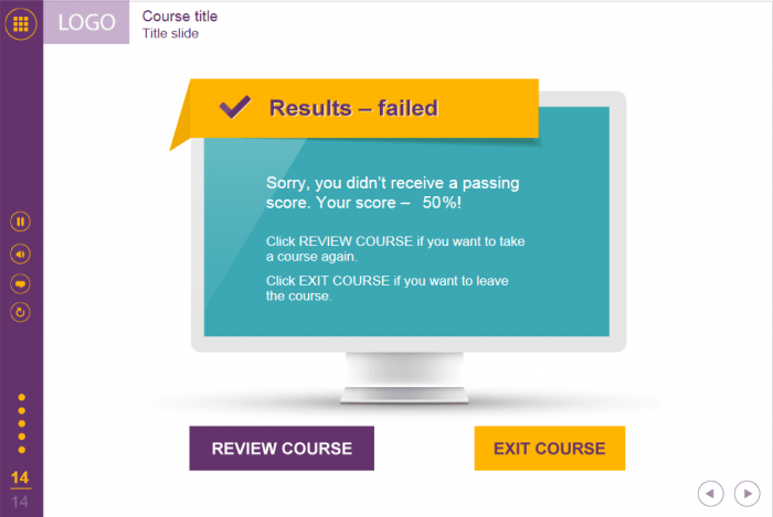 Course Results — Lectora Publisher Template Set