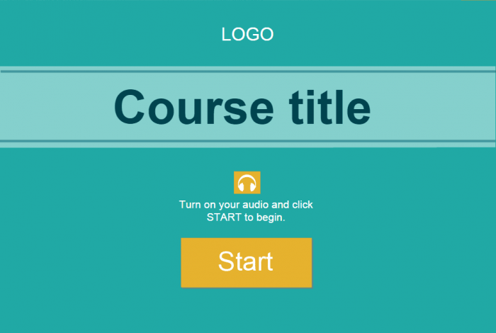 Turquoise Course Title Slide — Lectora Template Package