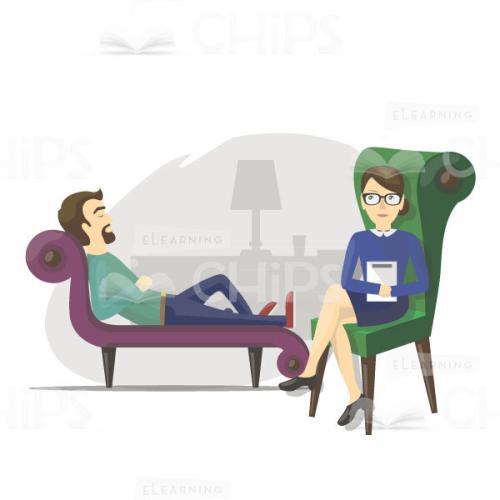 Vector Man Character Having Psychotherapy Session-15896