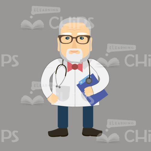 Vector Elderly Doctor Character -0