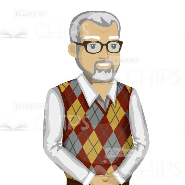 Middle-Aged Bearded Vector Man Character Set-16143