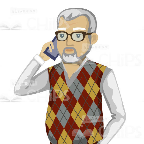 Middle-Aged Bearded Vector Man Character Set-16146