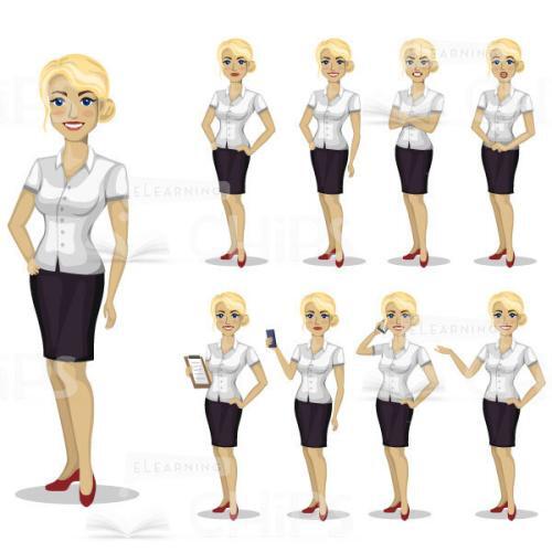 Elegant Businesswoman Vector Character Set-0