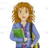 Casually Dressed Young Woman Vector Character Set-16092