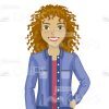Casually Dressed Young Woman Vector Character Set-16086