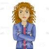Casually Dressed Young Woman Vector Character Set-16087