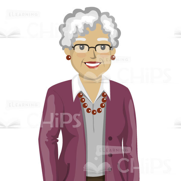 Aged Woman Vector Character Set-16098