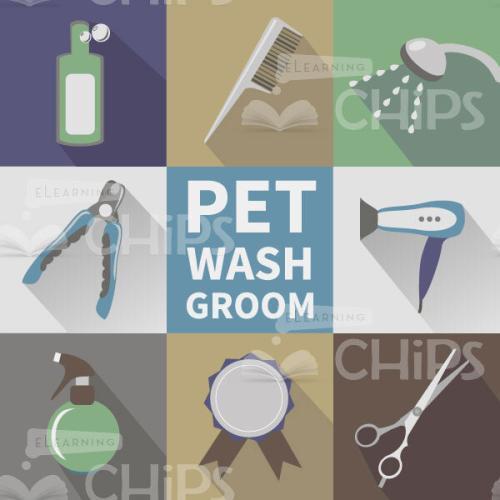 Pet Wash Groom Vector Collage Of Icons-0