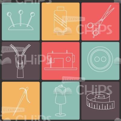 Vector Icon Set Of Sewing Accessories-0