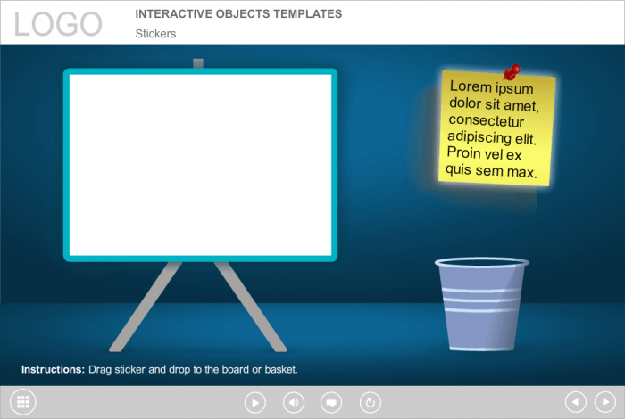 White Board and Text Paper — eLearning Template for Articulate Storyline