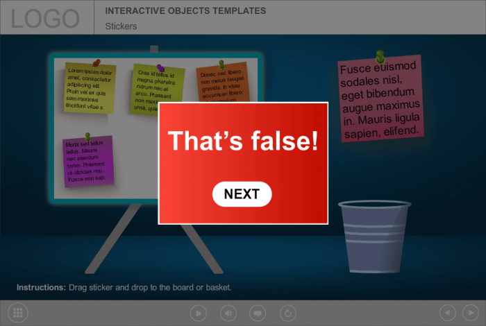 Red Colored Feedback Message — Storyline Templates for eLearning