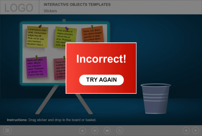 Red Pop-up Window — eLearning Drag and Drop Templates