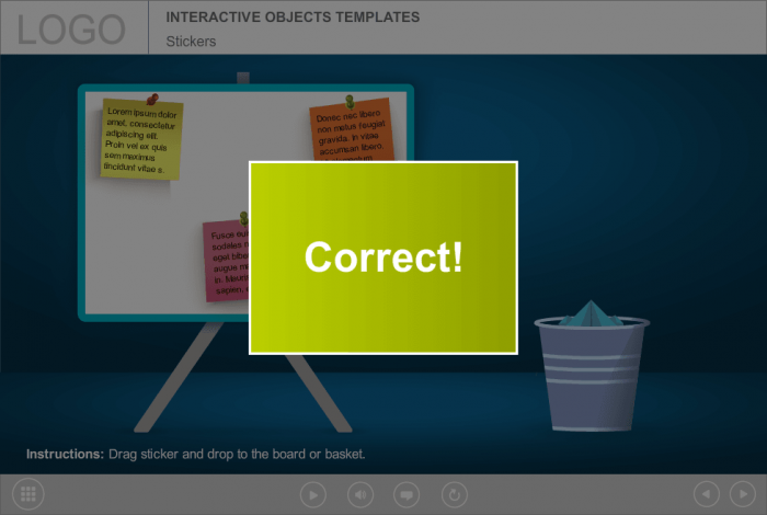 Green Colored Pop-up — Articulate Storyline Templates for eLearning Courses
