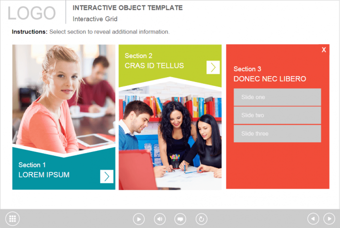 Tabbed Buttons — Lectora Templates for eLearning