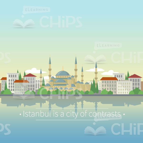 Istanbul Panoramic View Vector Background-0 Istanbul Panoramic View Vector Background-0