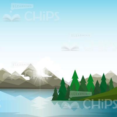 Lake In The Foothills Vector Background -0
