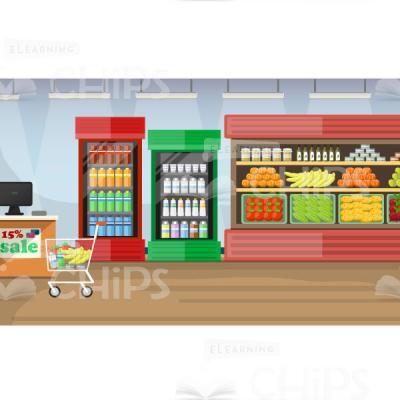 Supermarket Interior Vector Background-0