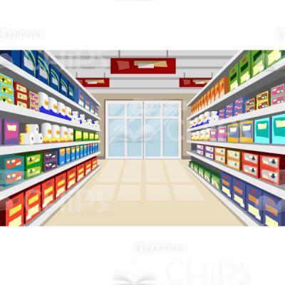 Shelves With Goods Vector Background-0