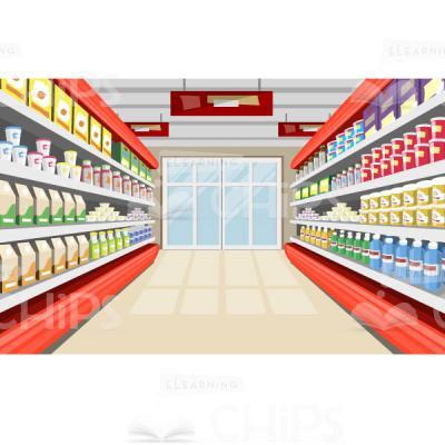 Show-Windows With Foodstuffs Vector Background-0