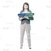 Asian Young Woman With Flipchart, Folder And Papers Cutout Photo Pack-14920
