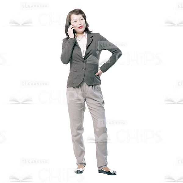 Pretty Woman With The Mobile Phone Cutout Photo Pack-14987