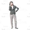 Asian Young Woman's Top Poses Cutout Photo Pack-14974