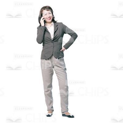 Pretty Woman With The Mobile Phone Cutout Photo Pack-14988