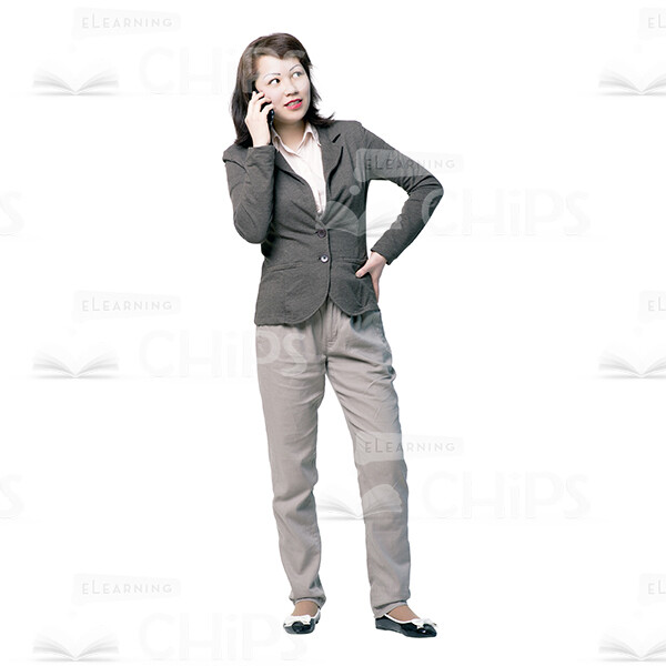 Pretty Woman With The Mobile Phone Cutout Photo Pack-14997