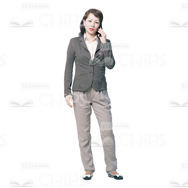 Pretty Woman With The Mobile Phone Cutout Photo Pack-15002