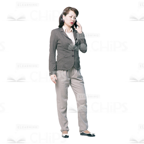 Pretty Woman With The Mobile Phone Cutout Photo Pack-15004