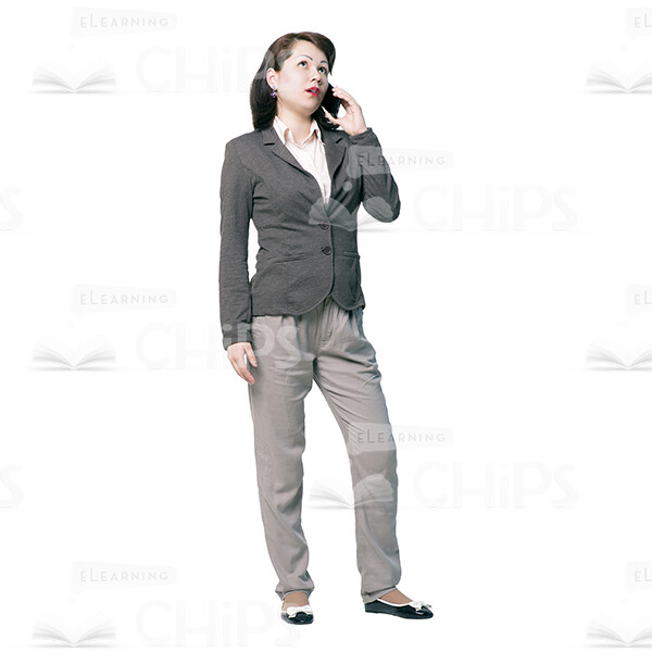 Pretty Woman With The Mobile Phone Cutout Photo Pack-15005