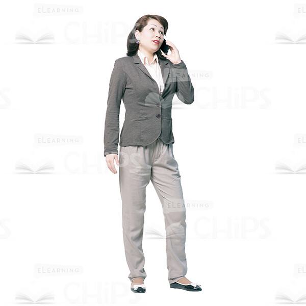 Pretty Woman With The Mobile Phone Cutout Photo Pack-15007