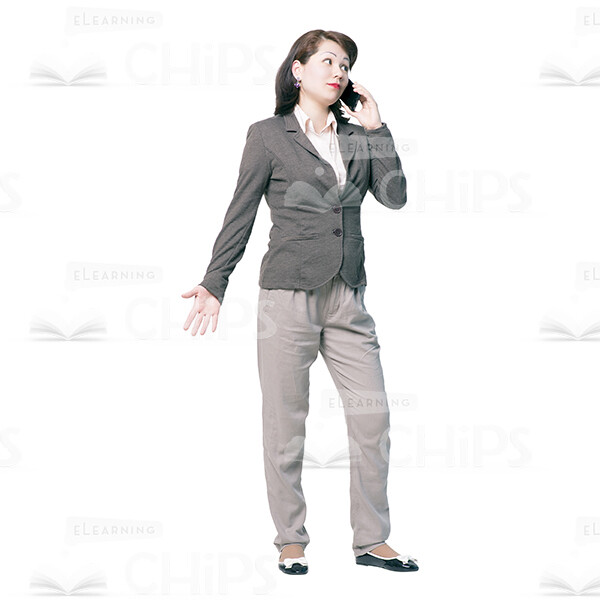 Pretty Woman With The Mobile Phone Cutout Photo Pack-15009