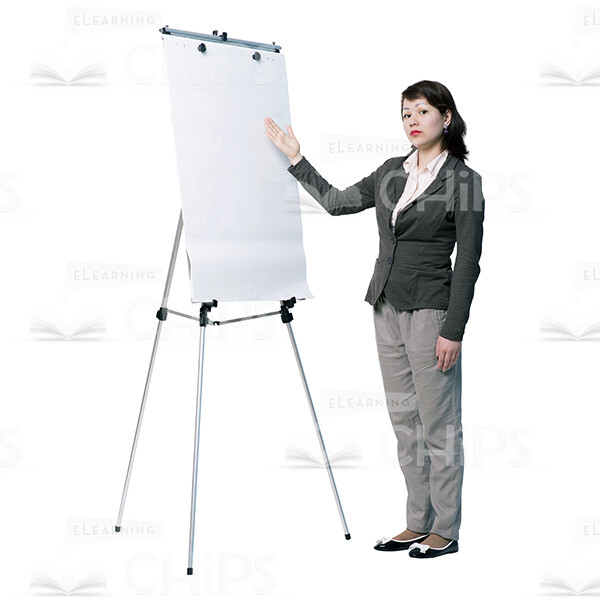 Asian Young Woman With Flipchart, Folder And Papers Cutout Photo Pack-14927