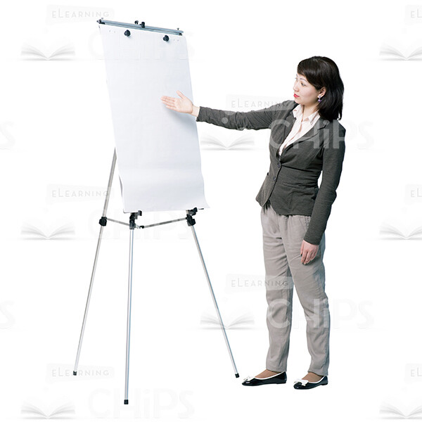 Asian Young Woman With Flipchart, Folder And Papers Cutout Photo Pack-14931
